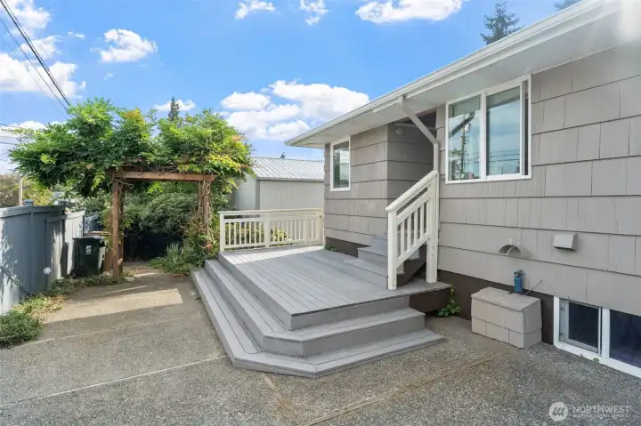 Private back deck so great for relaxing after a hard day.