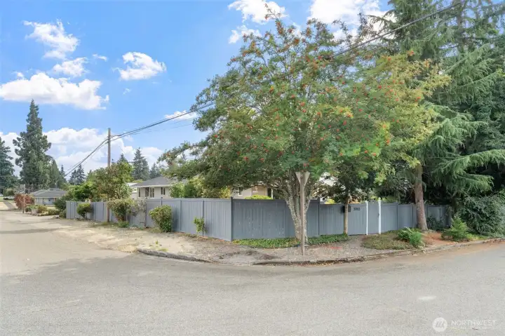 Corner lot.
