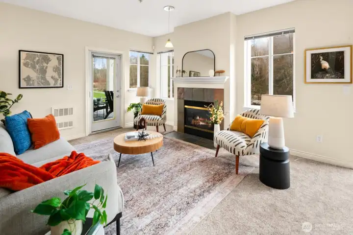 Living and Dining overlook the Sammamish River