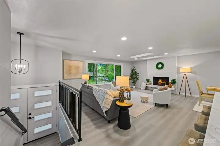 No detail missed in this stunning remodel.  Kitchen was opened up