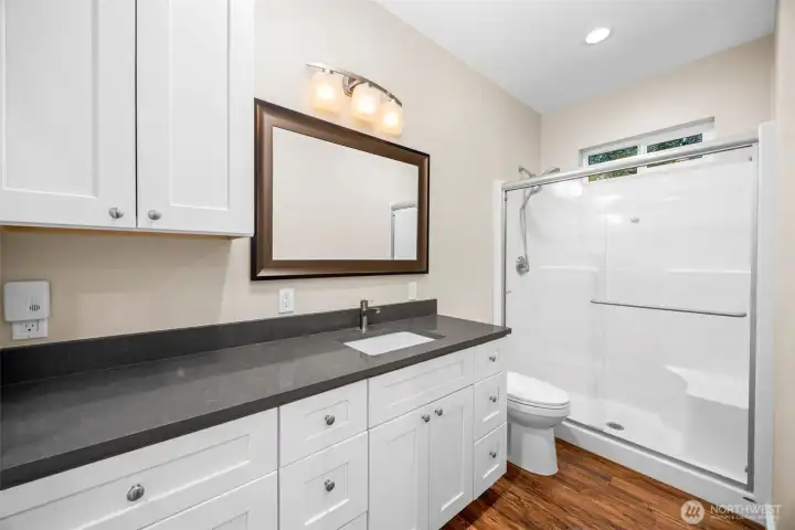 ADU bathroom (there is also a second half bath with laundry)