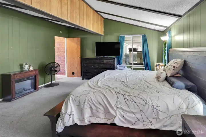 Primary with vaulted ceilings