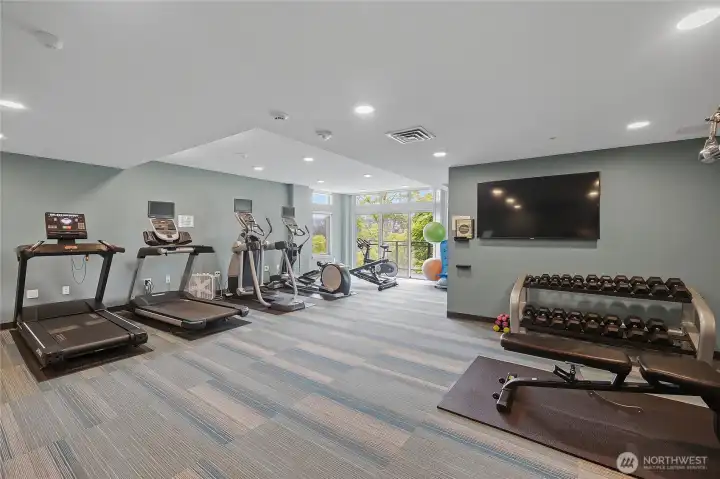 Convenient fitness center with everything you need to stay fit. Convenient fitness center with everything you need to stay fit.