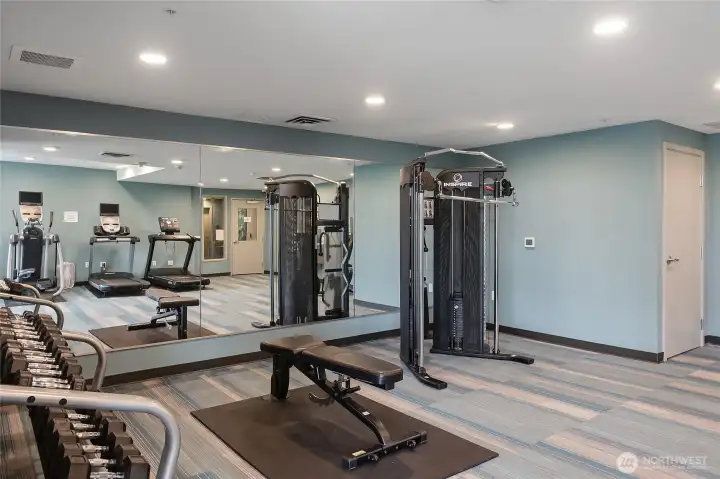Convenient fitness center with everything you need to stay fit. Convenient fitness center with everything you need to stay fit.