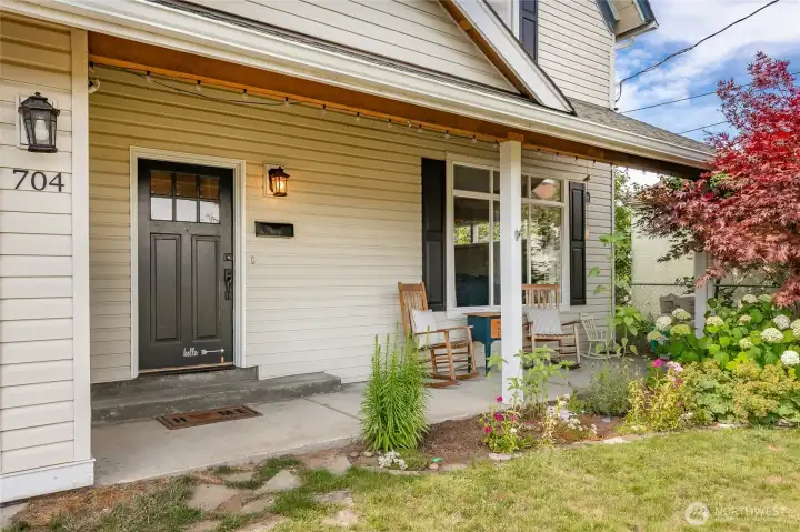 Inviting covered front porch