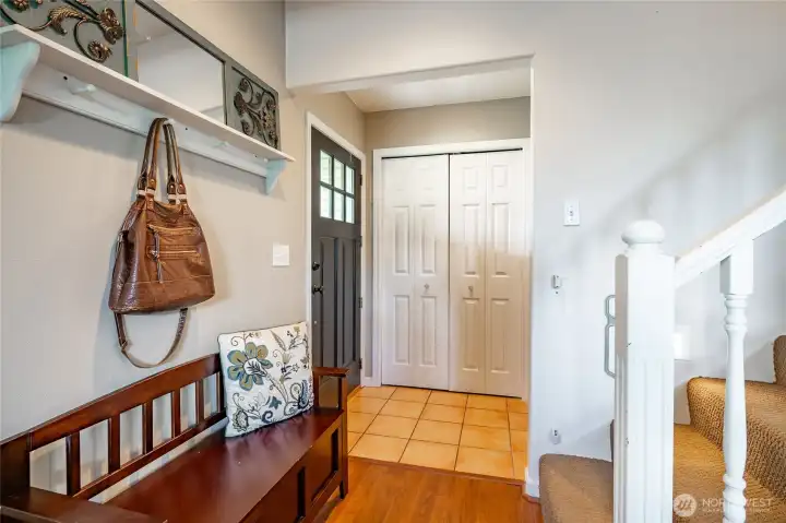 Defined entry with coat closet
