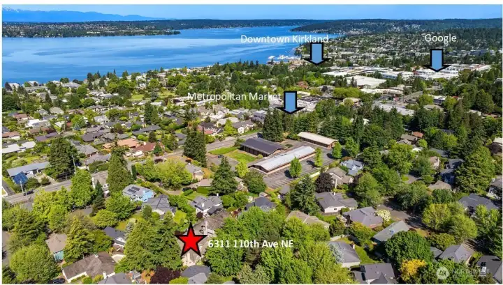 Looking from the house North West to the Metropolitan Market, Google and Downtown Kirkland.