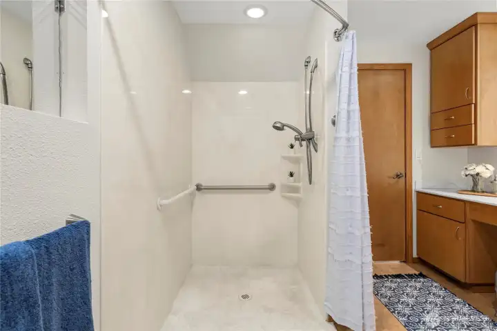 Main floor 3/4 bath offers ADA access & main floor convenience.