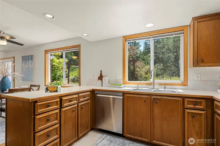 Functional kitchen with ample workspace.
