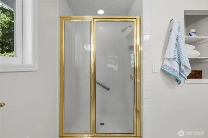 Primary bathroom shower.