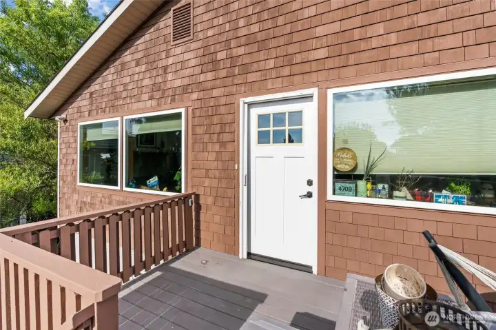 Front door to Unit 4709 on the upper floor.