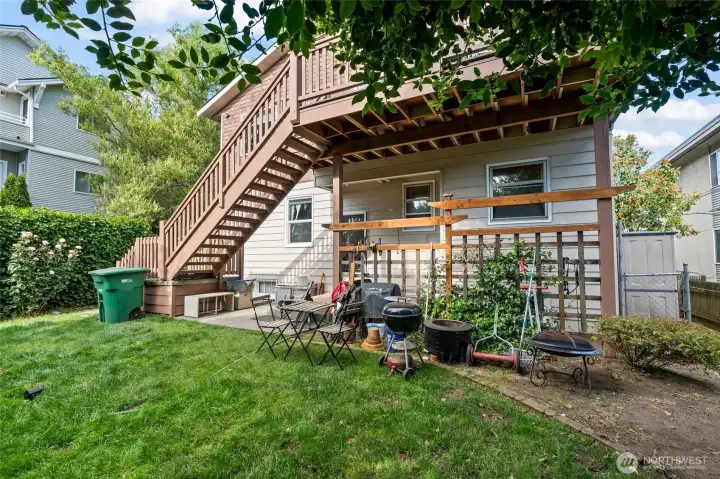 Usable backyard by people and pets!