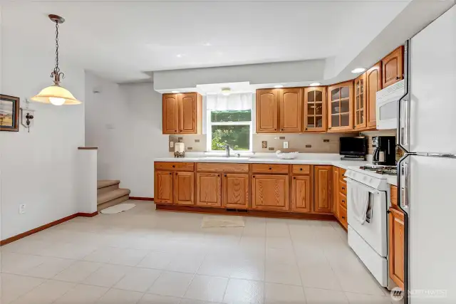 Large kitchen with dining area