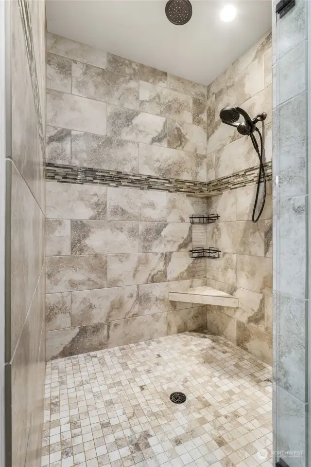 Huge, tiled walk-in shower!