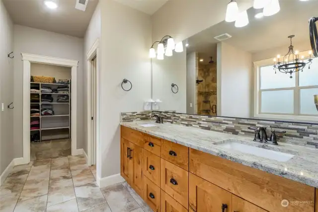 Dual sinks with plenty of counter space.