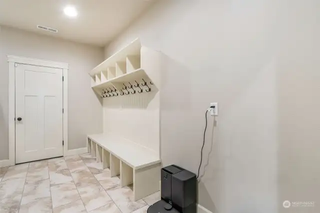 Cubbies in the laundry room.