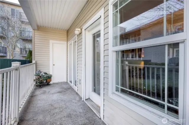 Back patio and storage closet