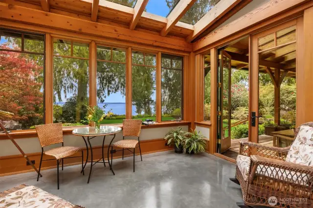 Sunroom off of the Kitchen with heated foors