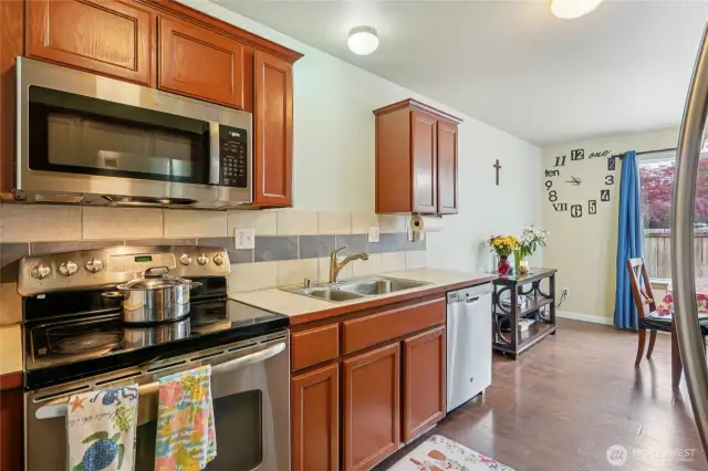Plenty of counter space with SS appliances