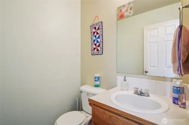 Powder room on main level.