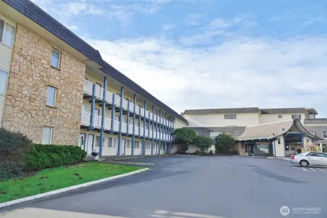 Front of the Polynesian Hotel Condo building.