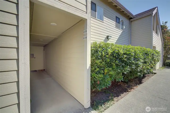 Covered walk way to front door.