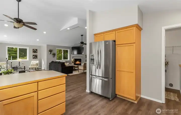 Keep a eye on the house while in the kitchen, great amount of storage