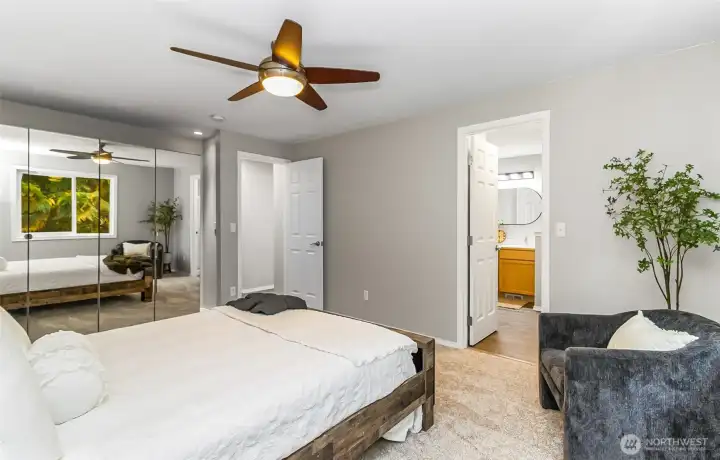 Main bedroom with attached bath, this is a exquisite space