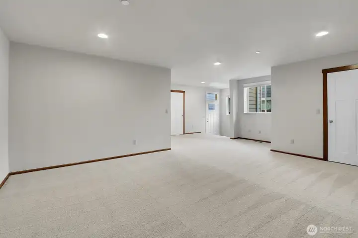 There's so much space in this family room!