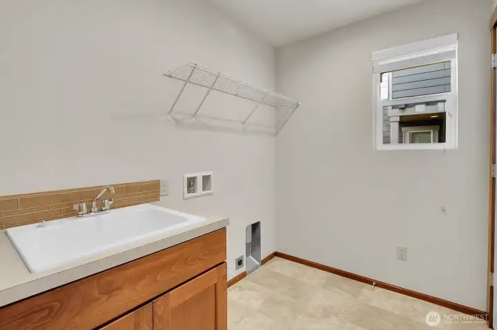 Laundry room on the main level.