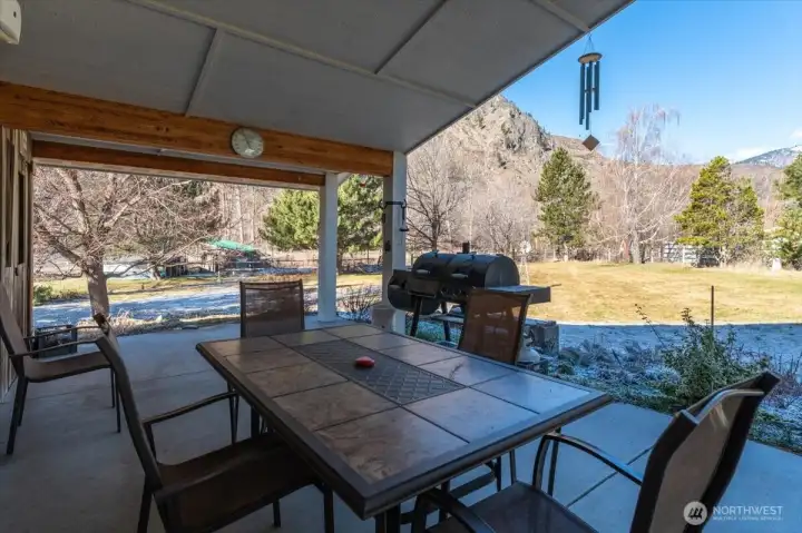 Large covered patio.