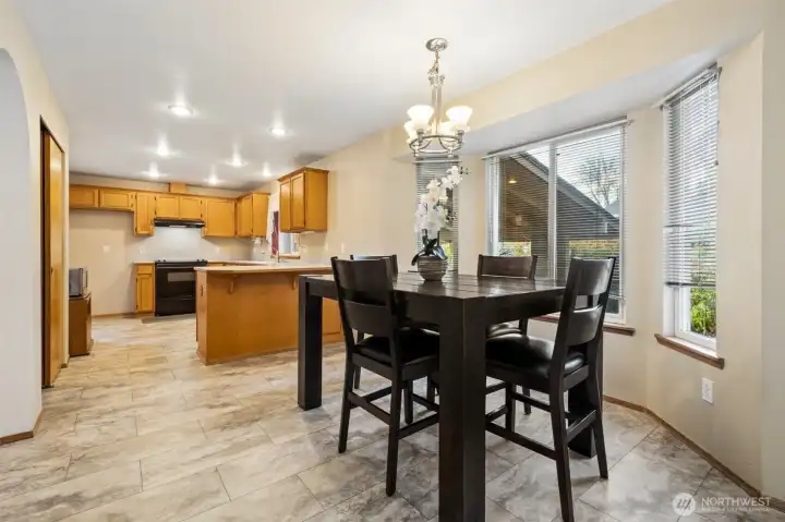 Additional eating area adjacent to kitchen and Family room.
