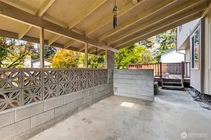 Large covered patio - perfect for year-round grilling and entertaining.