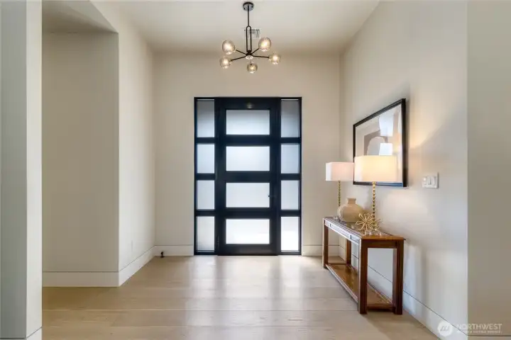 Entryway with Frosted Glass Door