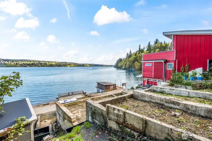 A view of the existing foundation from the north side.