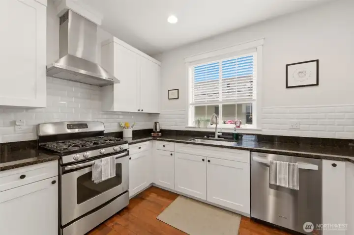 Updated appliances and ample countertop space