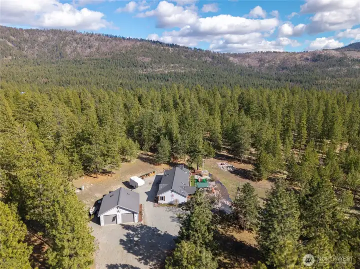 Above the property looking East