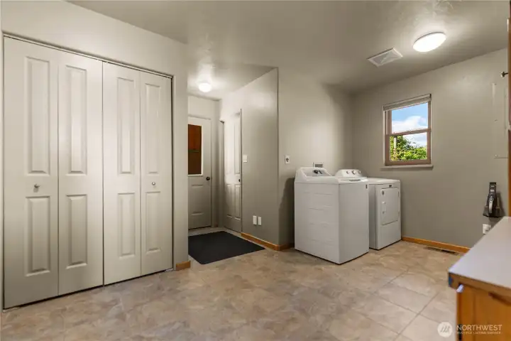 Laundry room and utility area.