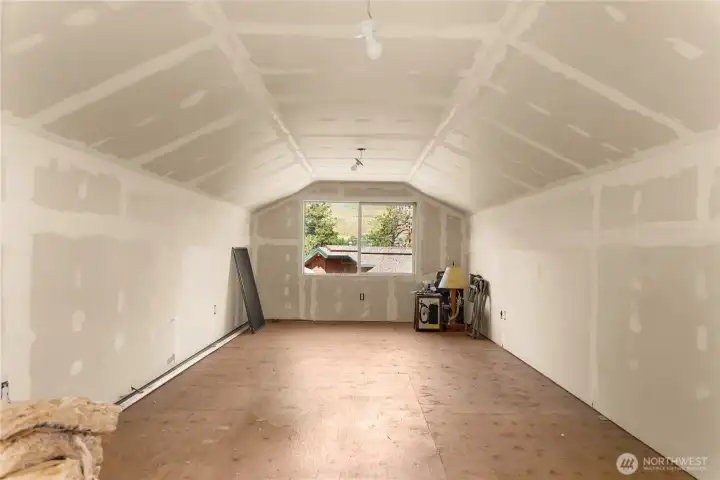 Space above the garage ready to be utilized.