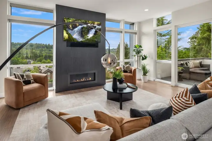 Up-down shades provide the privacy when needed.