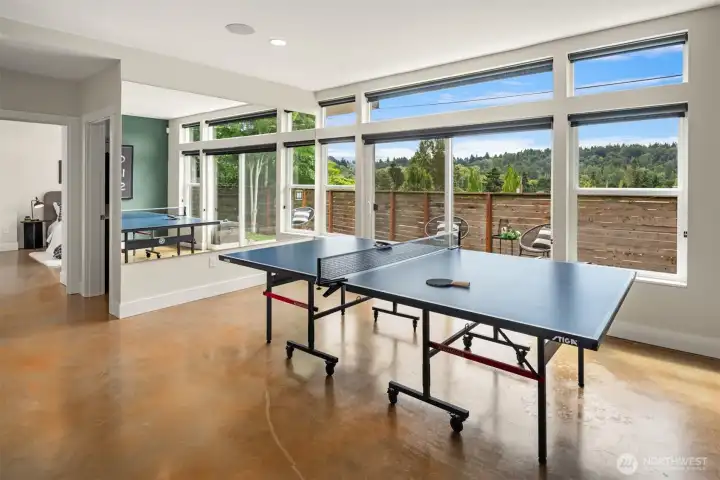 Radiant heat in the floors keep your feet warm as opposed to other polished concrete floors.