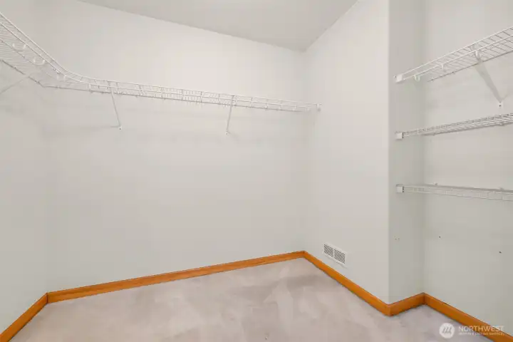 Primary walk in closet Primary walk in closet