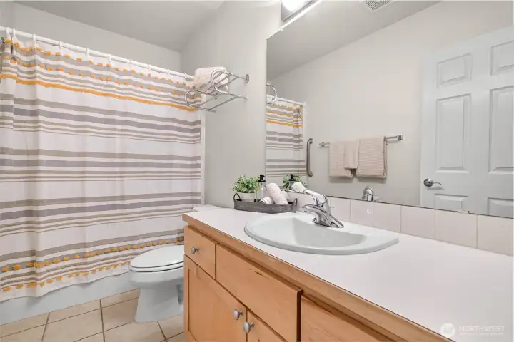 Full bath on lower level Full bath on lower level