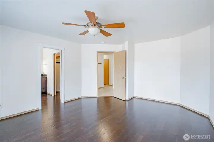 enter primary bedroom with 3/4 bath enter primary bedroom with 3/4 bath