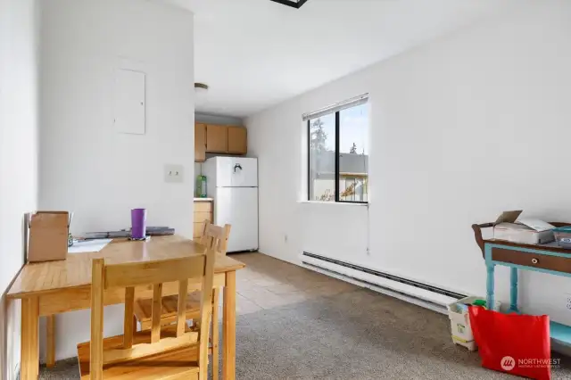 This dining nook creates the perfect dining space