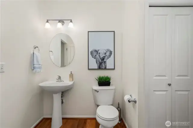 Main floor powder room (LOTS of room to add a bath tub or walk-in shower)
