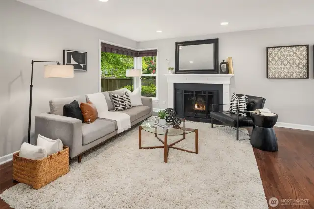 Living room with fireplace