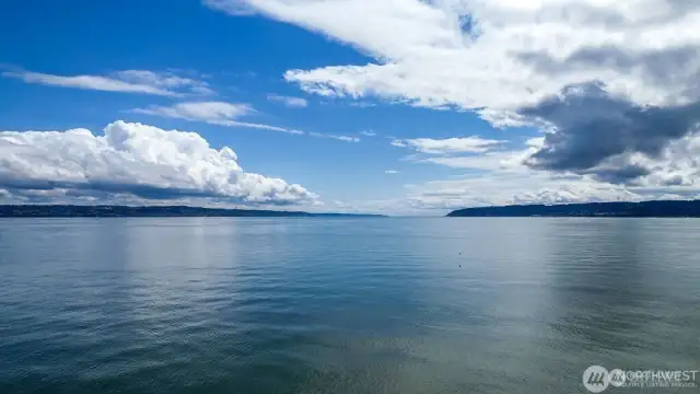 Enjoy incredible Southerly views of Everett, Mukilteo, the ferry traffic, Whidbey Island & amazing sunsets.