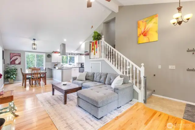 Great Room. Hardwood Floors. Vaulted Ceilings.