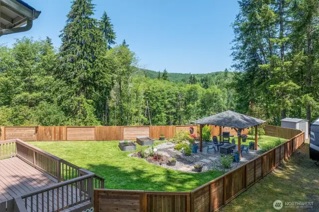 Generous Back Yard Fenced and Gated.